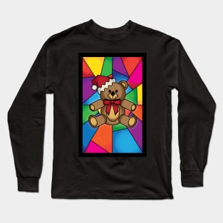 Stained Glass Bear Long Sleeve T-Shirt